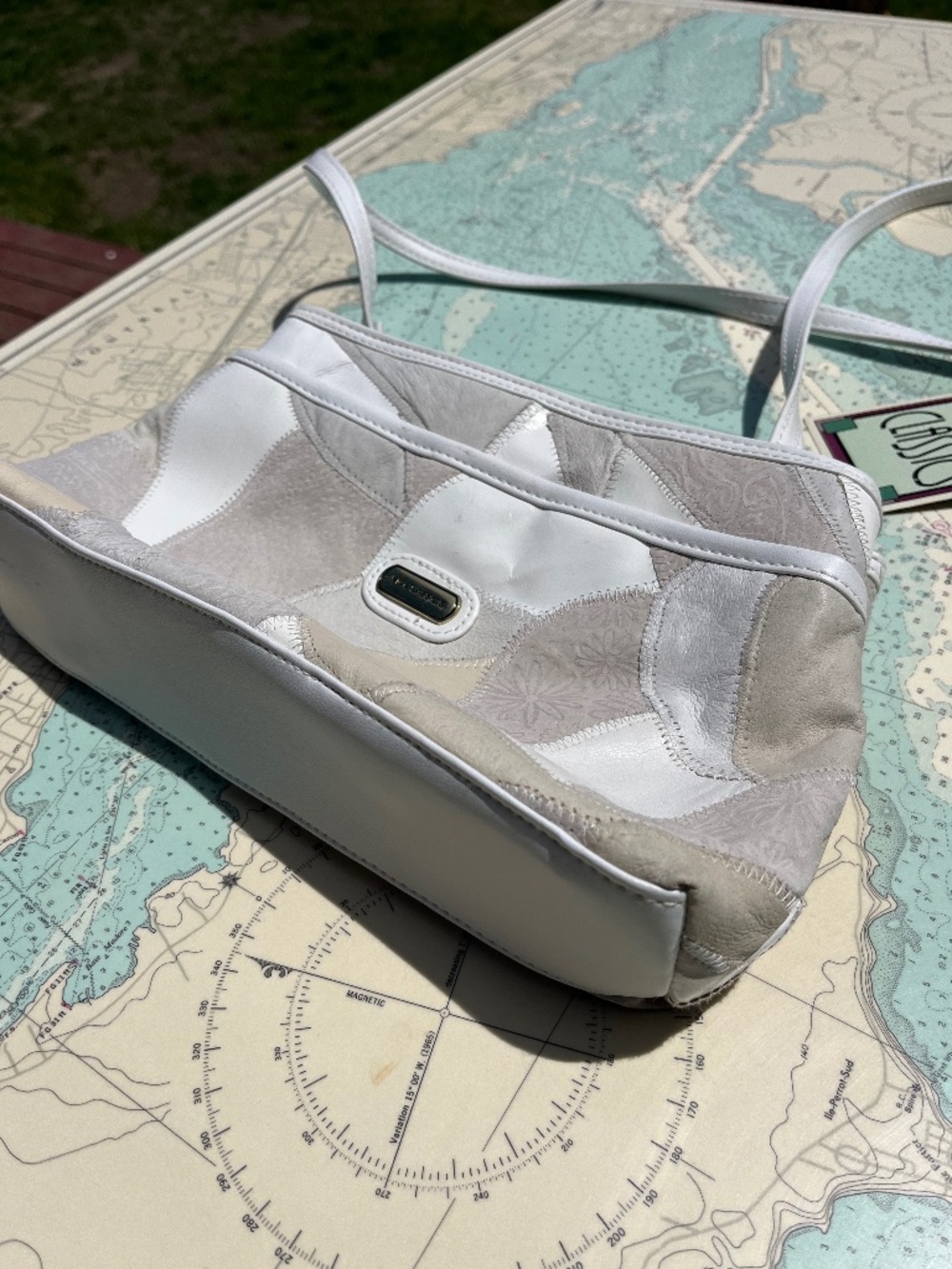 Vintage VR Classics White Leather Patchwork Purse